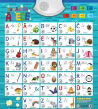 Runājošā ĀBECE - phonetic educational game poster for beginners learning Latvian