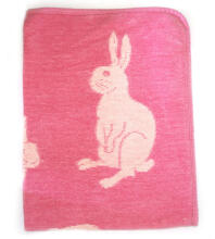 Cotton Eco blanket Art.0772 Pink/White Cotton Chenille 70*90cm
