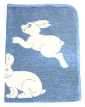 Cotton Eco blanket Art.0772 Blue/White Cotton Chenille 70*90cm