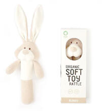 Wooly Organic Bunny Art.00203 Ecological soft toy for kids 17cm Teddy Bear Stick Rattle