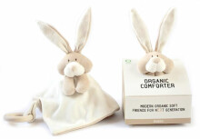 Wooly Organic Bunny Art.00205 Orgaaniline Kaisutekk Puidust Närimisrõngaga, ÖKO puuvillast Jänku, 100% naturaalne