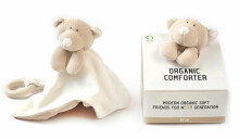 „Wooly Organic Teddy Art.00105 Premium“ - ekologiškos medvilnės miegmaišis su barškučiais - lokys, (100% natūralus)