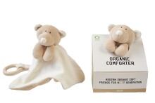 „Wooly Organic Teddy Art.00105 Premium“ - ekologiškos medvilnės miegmaišis su barškučiais - lokys, (100% natūralus)