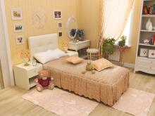 MD BEDDY Арт.83297 Eco leather wooden base bed 140x70 cm