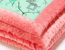 La Millou By Magdalena Rozczka Art. 83439 Infart Blanket Maggie Rose Mint Coral Augstākās kvalitātes divpusēja sedziņa (65x75 cm) 