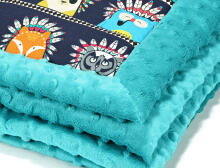 La Millou Art. 83445 Infart Blanket Indian Zoo Teal