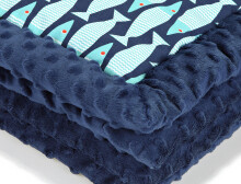 La Millou Art. 83447 Infart Blanket Po Prostu Sledzik Navy Высококачественное детское двустороннее одеяло от Дизайнера Ла Миллоу (65x75 см) 