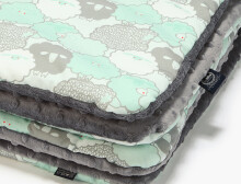 La Millou Art. 83513 Preschooler's Blanket Mint Sheep Family Grey Augstākās kvalitātes divpusēja sedziņa (110x140 cm) 