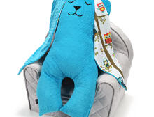 La Millou By Anna Mucha Art. 84577 Big Bunny Dobbit Turquise Owl Radio Mīksta miega rotaļlieta Trusis