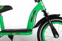 Vaikiškas motoroleris „Yipeeh Racing Turtles Black Green 377 Balance Bike“ su matiniu rėmeliu 12 '' ir stabdžiais