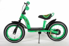 Yipeeh Racing Turtles Black Green 377 Balance Bike Bērnu skrējritenis ar matālisko rāmi 12'' un bremzēm
