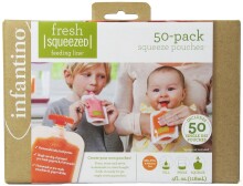 Infantino Fresh Squeezed Art.005025 Suspaudžiami maišeliai, 50 vnt.