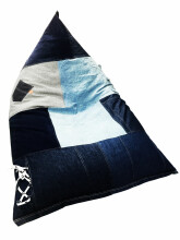 Qubo™ Sphynx Jeans Patch Art.85325 Пуф мешок бин бег (bean bag), кресло груша, пуф