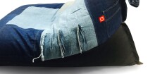 Qubo™ Sphynx Jeans Patch Art.85325 Sēžammaiss, Puffs, Mīkstais bean bags