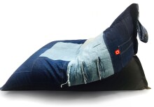 Qubo™ Sphynx Jeans Patch Art.85325 Пуф мешок бин бег (bean bag), кресло груша, пуф