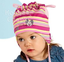 Raster Art.12 / 028 Drobiazg Medvilninė vaikiška kepurė su ausinėmis Pavasaris-vasara