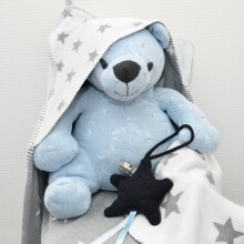 Baby's Only Art.912493 Полотенце с капюшоном STAR light blue/grey (80x80 cm)