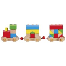 Goki Art.55980 Детский деревянный Поезд 'Venedig' с кубиками