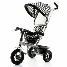 Kids Trike Art.T306 Black&White Детский трехколесный велосипед - трансформер с интегрированной функцией прогулочной коляски