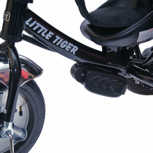 Elgrom Little Tiger Art.950 Black Детский трехколесный интерактивный велосипед c надувными колёсами, ручкой управления и крышей