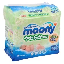 „Moony“ drėgnos kūdikių servetėlės 3x80 vnt.