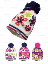 Huppa '17 Floral Art. 80360000-60063 Теплая вязанная шапочка для деток (р.L-XL)