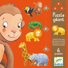Djeco Puzzle Marmoset Art.DJ07114 Puzzle Beždžionė ir draugai