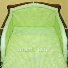 Mamo Tato 75627 Col. Green Print Kokvilnas gultas veļas komplekts no 11 daļam (60/100x135 cm)