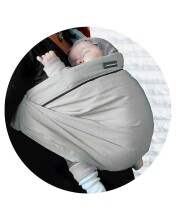 „MiniMonkey Baby Sling“ neribotas šviesiai pilkos spalvos organiškas daugiafunkcinis kūdikio diržas