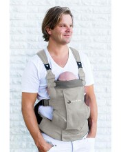 Kūdikių krepšys „Minimonkey Coton“ pilkas kūdikių kengūros krepšys (0-15 kg)