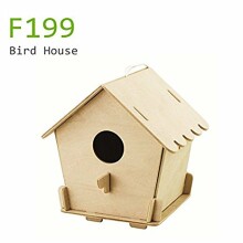 Robotime Art.F199 Bird House Puzzle 3D no koka ar krāsam Putnu māja (