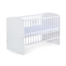 Klups Karolina II White baby cot 120x60 cm