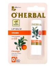O’HERBAL Art.21902170 Aizsargājoša higiēniskā lūpu krāsa-balzams Vitamīnu ar apelsīnu eļļu,4 gr