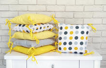 La bebe™ Cotton Borders Set 8 Art.91818 Dots/yellow 8 parts bedding